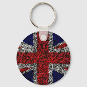 Union jack flag uk patriotic key ring