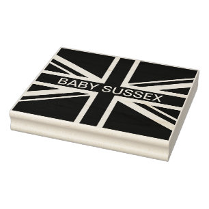 Union Jack Flag United Kingdom Monogrammed Name Rubber Stamp
