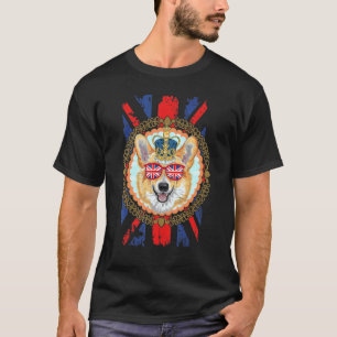 Union Jack Flag With Corgi For Kids & British Expa T-Shirt