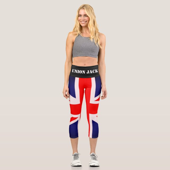 Union Jack Flag Yoga Pants (Front)
