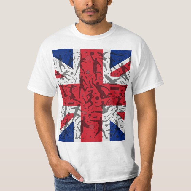 Union Jack flagged sports T-shirt (Front)