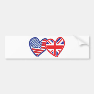 Union Jack Flat USA Flag Bumper Sticker