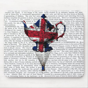 Union Jack Flying Teapot Mouse Mat