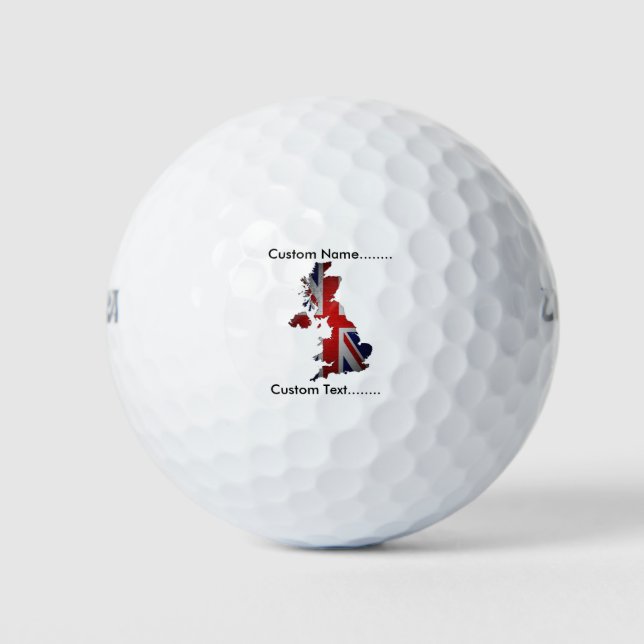 Union Jack Forms Map of UK on a Golf Ball. Golf Balls (Front)