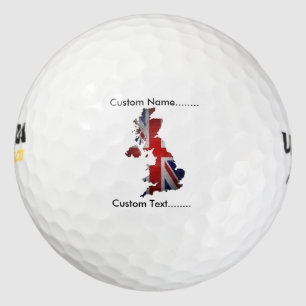 Union Jack Forms Map of UK on a Golf Ball. Golf Balls