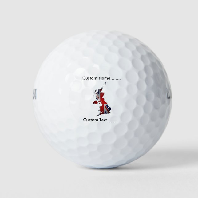 Union Jack Forms UK and Scottish Isles Golf Ball. Golf Balls (Front)