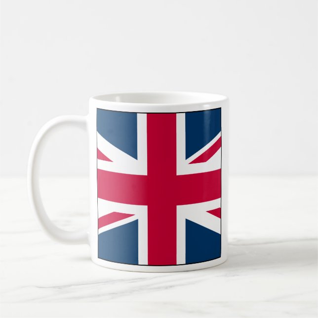 Union Jack Full Side Square Design Coffee Mug (Left)