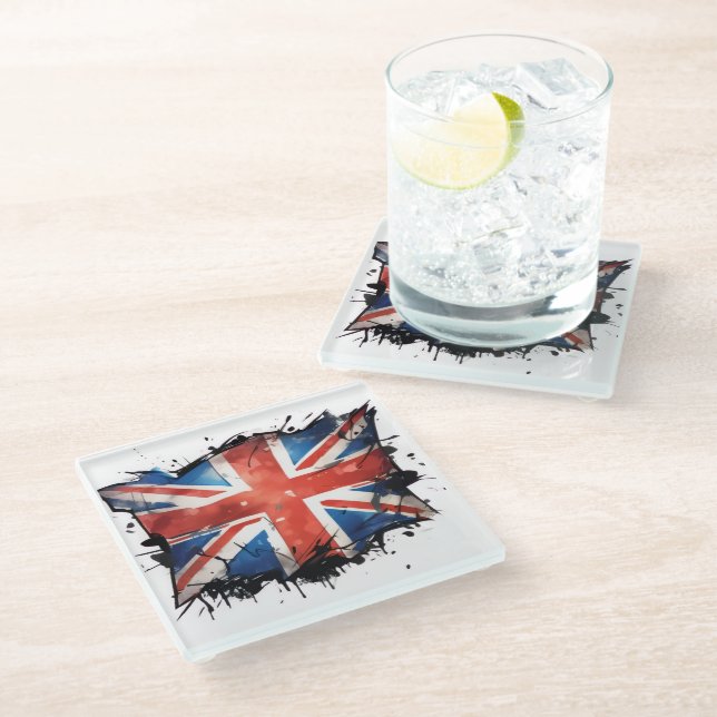 Union jack glass coaster (Angled)
