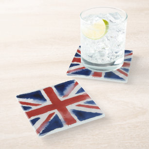 Union jack glass coaster