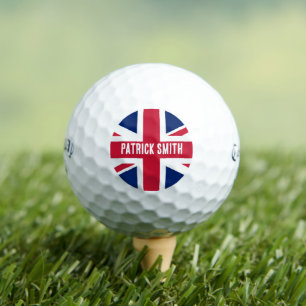 Union Jack Golf Balls - England Flag Name Monogram