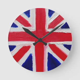 Union Jack Great Britain United Kingdom British Round Clock
