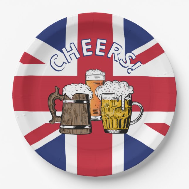 UNION JACK Great British Beer Paper Plate (Front)