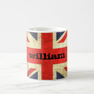 Union Jack Grunge Personalised Mug