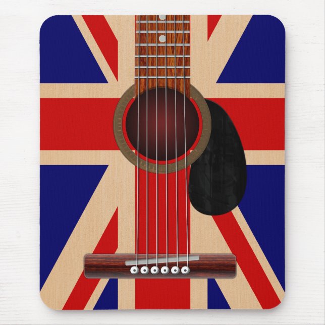 Union Jack Guitar Mouse Mat (Front)