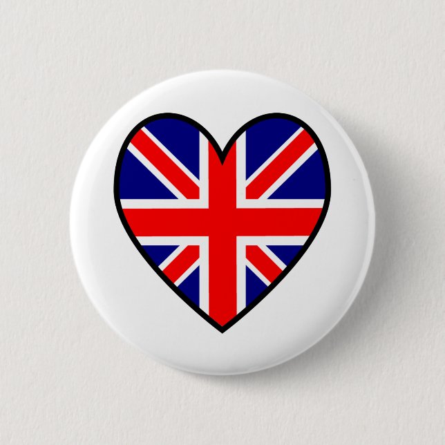 Union Jack Heart Flag Button (Front)