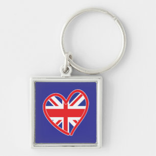 Union Jack Heart Flag Key Ring