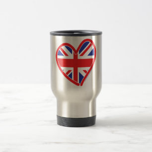 Union Jack Heart Flag Travel Mug