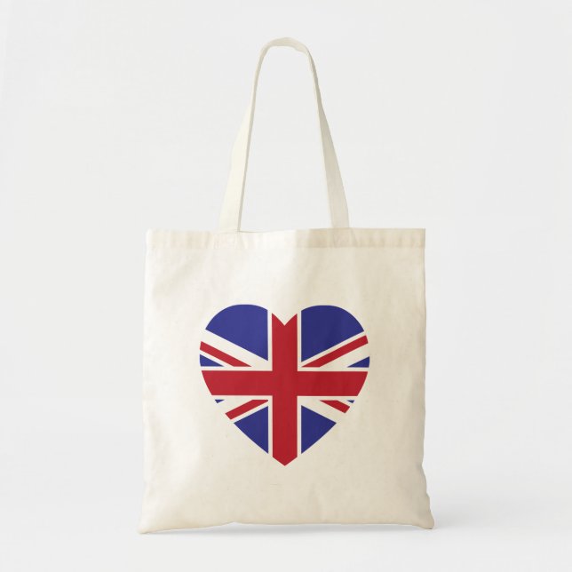 Union Jack Heart Tote Bag (Front)