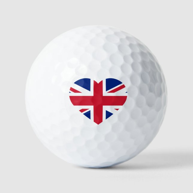 Union Jack Heartflag va gbcnt Golf Balls (Front)