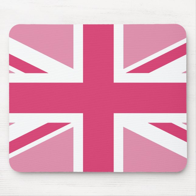 Union Jack ~ In Girly Pinks Mouse Mat (Front)