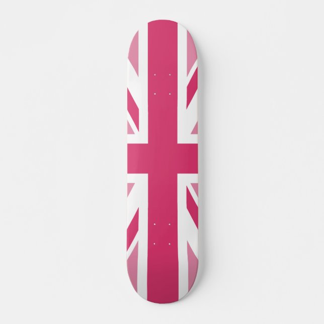 Union Jack ~ In Girly Pinks Skateboard (Front)