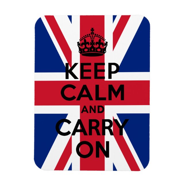 Union Jack Keep Calm and Carry On Magnet (Vertical)