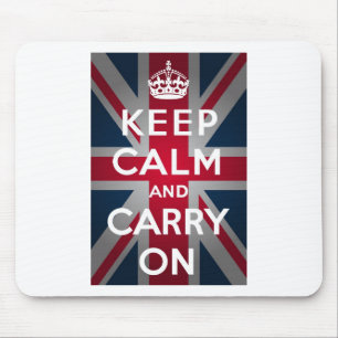 Union Jack Keep Calm And Carry On Mouse Mat