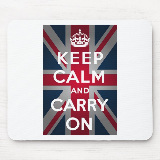 Union Jack Keep Calm And Carry On Mouse Mat (Front)