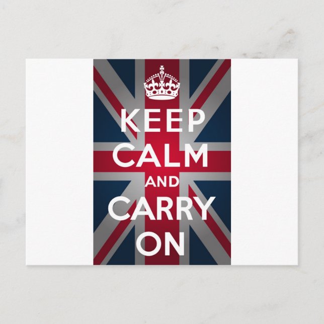 Union Jack Keep Calm And Carry On Postcard (Front)