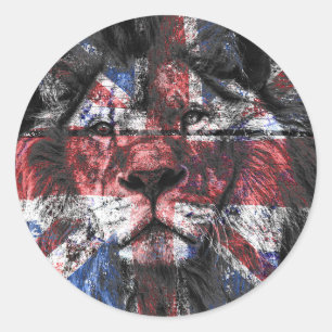 Union Jack Lion Classic Round Sticker