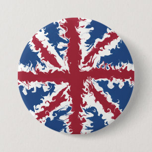 Union Jack Liquid Art 7.5 Cm Round Badge