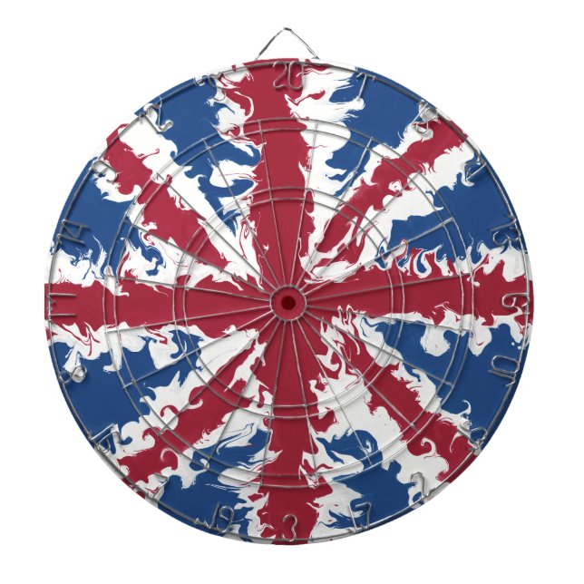 Union Jack Liquid Art  Dartboard (Front)
