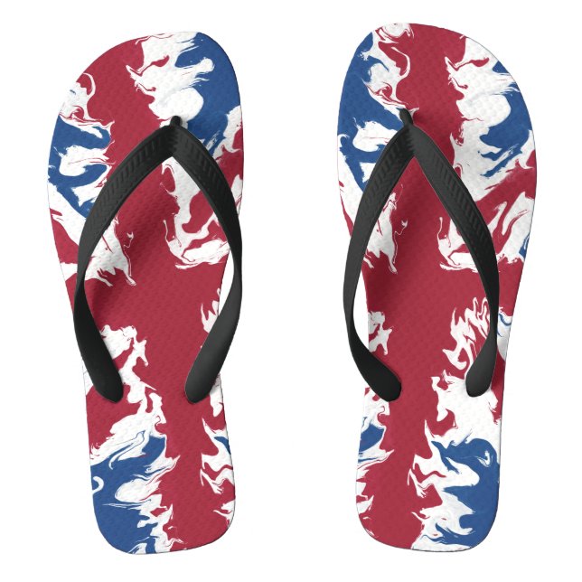 Union Jack Liquid Art  Flip Flops (Footbed)