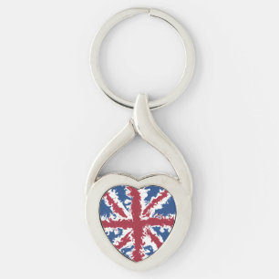 Union Jack Liquid Art Key Ring