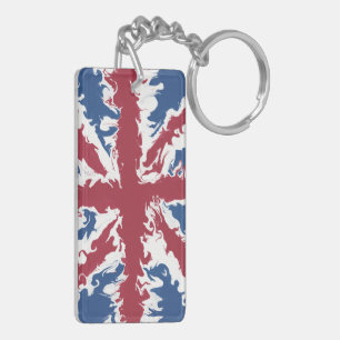 Union Jack Liquid Art Key Ring