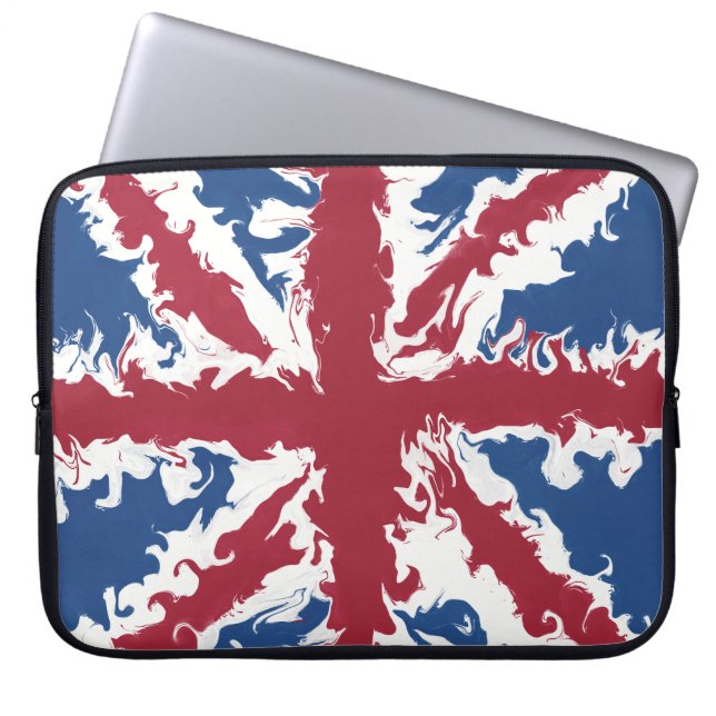 Union Jack Liquid Art  Laptop Sleeve (Front)