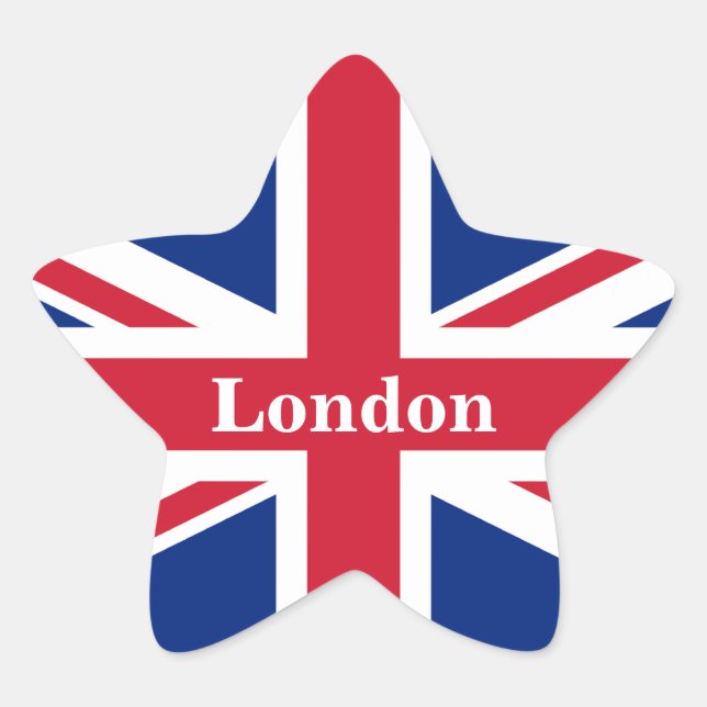 Union Jack London ~ British Flag Classic Round Sti Star Sticker (Front)