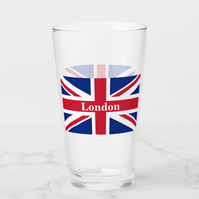 Union Jack London ~ British Flag Glass (Front)