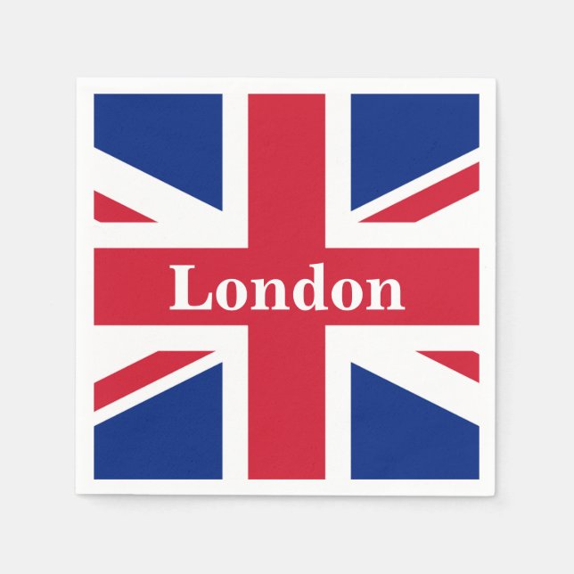 Union Jack London ~ British Flag Paper Dinner Napk Napkin (Front)