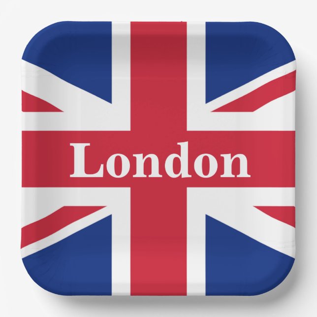 Union Jack London ~ British Flag Paper Plate (Front)