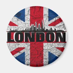 Union Jack & London Skyline refrigerator magnet