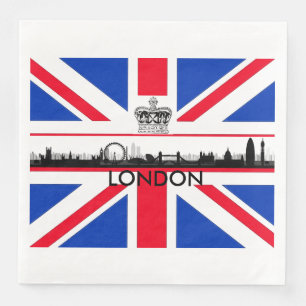 Union Jack London Skyline Theme Paper Napkins