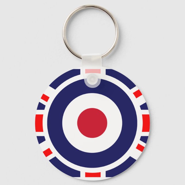 Union Jack Mods England Target Key Ring (Front)