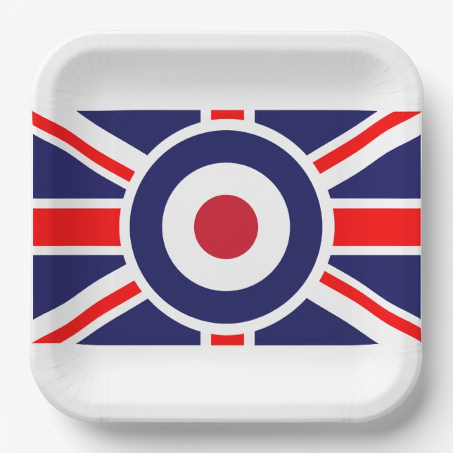Union Jack Mods England Target Paper Plate (Front)