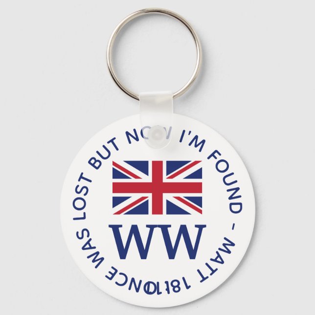 UNION JACK Monogram Key Ring (Front)