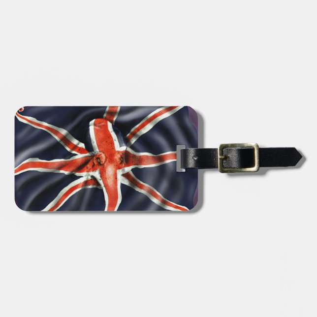 Union Jack Octopus Luggage Tag (Front Horizontal)