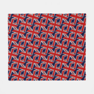 Union Jack on Carbon Fibre Style Colours Fleece Blanket