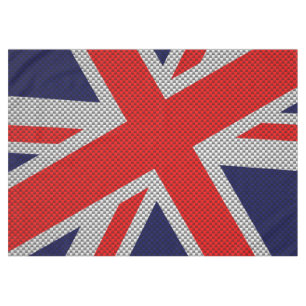 Union Jack on Carbon Fibre Style Colours Tablecloth