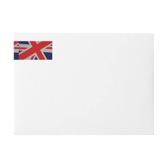 Union Jack on Carbon Fibre Style Print Wrap Around Label (Front)