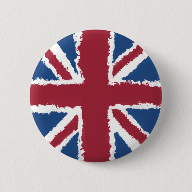 Union Jack Painted Artwork by Heva Weva  6 Cm Round Badge (Front)